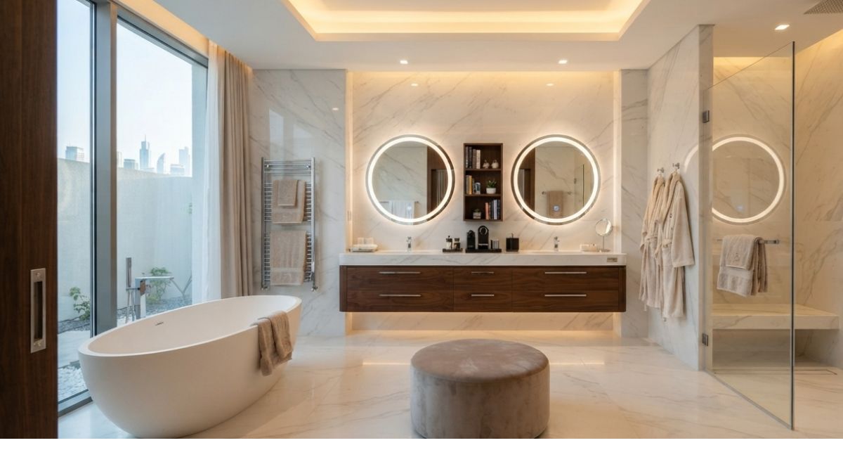 Luxury bathroom interior design in Abu Dhabi