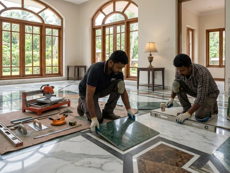 Marble flooring